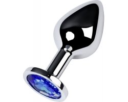 Металлическая серебристая пробка с синим стразом S, Ø 2,5 см Металлическая серебристая пробка с синим стразом S, Ø 2,5 см