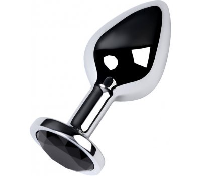 Металлическая серебристая пробка с черным стразом S, Ø 2,5 см Металлическая серебристая пробка с черным стразом S, Ø 2,5 см