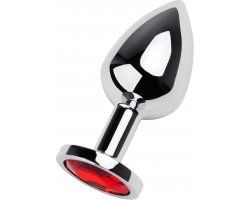 Металлическая серебристая пробка с красным стразом S, Ø 2,5 см Металлическая серебристая пробка с красным стразом S, Ø 2,5 см