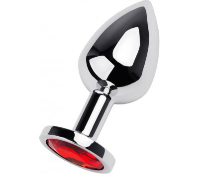 Металлическая серебристая пробка с красным стразом S, Ø 2,8 см Металлическая серебристая пробка с красным стразом S, Ø 2,8 см