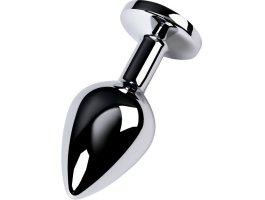 Металлическая серебристая пробка с красным стразом S, Ø 2,8 см-foto2