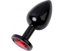 Металлическая черная пробка с красным стразом S, Ø 2,5 см Металлическая черная пробка с красным стразом S, Ø 2,5 см