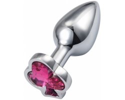 Серебристая пробка с розовым стразом «Трефа» M, Ø 3,4 см Серебристая пробка с розовым стразом «Трефа» M, Ø 3,4 см