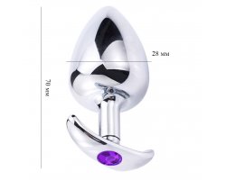 Серебристая пробка с фиолетовым стразом S, Ø 2,7 см, 7 см-foto2