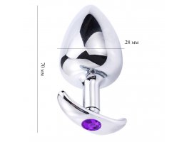 Серебристая пробка с фиолетовым стразом S, Ø 2,7 см, 7 см-foto2