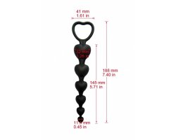 Силиконовая анальная ёлочка, черная, Ø 1 - 3,2 см, 18,8 см-foto2