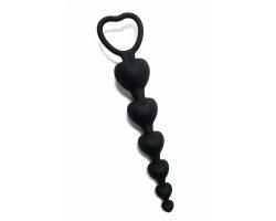 Силиконовая анальная ёлочка, черная, Ø 1 - 3,2 см, 18,8 см-foto5