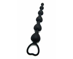 Силиконовая анальная ёлочка, черная, Ø 1 - 3,2 см, 18,8 см-foto3