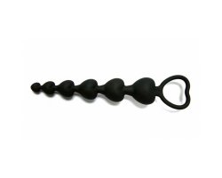 Силиконовая анальная ёлочка, черная, Ø 1 - 3,2 см, 18,8 см-foto4