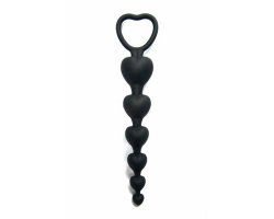 Силиконовая анальная ёлочка, черная, Ø 1 - 3,2 см, 18,8 см