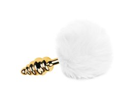 Рифленая пробка с белым хвостиком кролика Gold S, Ø 2,8 см