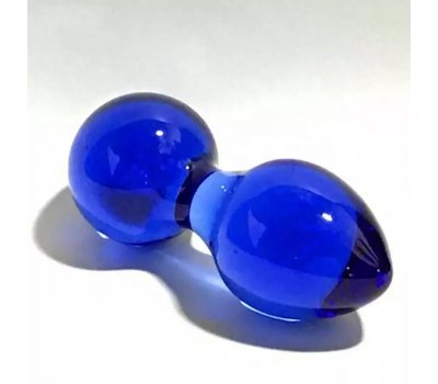 Анальная пробка из синего стекла, 2,8 см Анальная пробка из синего стекла, 2,8 см
