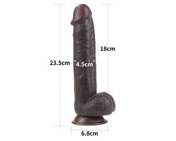 Большой реалистичный фаллос на присоске Sliding Skin Cock, черный, 24 см, Ø 4,5 см-foto2