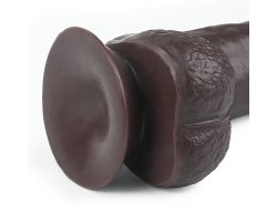 Большой реалистичный фаллос на присоске Sliding Skin Cock, черный, 24 см, Ø 4,5 см-foto9