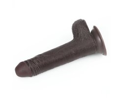 Реалистичный фаллос на присоске Sliding Skin Cock, черный, 17,5 см, Ø 3,7 см-foto4