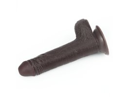 Реалистичный фаллос на присоске Sliding Skin Cock, черный, 17,5 см, Ø 3,7 см-foto4