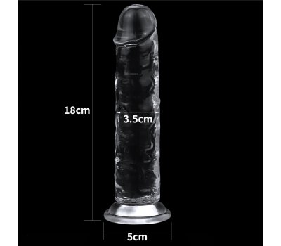 Прозрачный фаллос на присоске Clear Dildo, 18 см, Ø 3,5 см