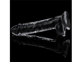 Прозрачный фаллоимитатор на присоске с мошонкой Clear Dildo, 19 см, Ø 3,5 см-foto4