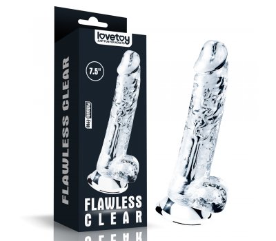 Прозрачный фаллоимитатор на присоске с мошонкой Clear Dildo, 19 см, Ø 3,5 см Прозрачный фаллоимитатор на присоске с мошонкой Clear Dildo, 19 см, Ø 3,5 см
