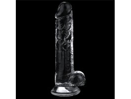 Прозрачный фаллоимитатор на присоске с мошонкой Clear Dildo, 19 см, Ø 3,5 см-foto2