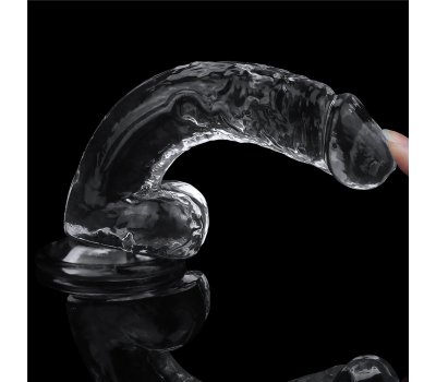 Прозрачный фаллоимитатор на присоске с мошонкой Clear Dildo, 19 см, Ø 3,5 см Прозрачный фаллоимитатор на присоске с мошонкой Clear Dildo, 19 см, Ø 3,5 см