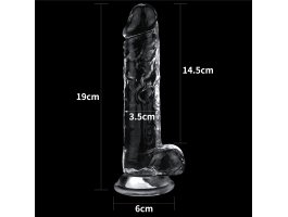 Прозрачный фаллоимитатор на присоске с мошонкой Clear Dildo, 19 см, Ø 3,5 см-foto5