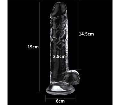 Прозрачный фаллоимитатор на присоске с мошонкой Clear Dildo, 19 см, Ø 3,5 см Прозрачный фаллоимитатор на присоске с мошонкой Clear Dildo, 19 см, Ø 3,5 см