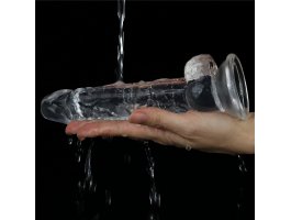 Прозрачный фаллоимитатор на присоске с мошонкой Clear Dildo, 19 см, Ø 3,5 см-foto6