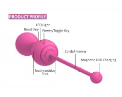 Тренажер Кегеля Magic Motion «Kegel Master» версия 2.0 с управлением через смартфон, розовый, Ø 3,5 см-foto3