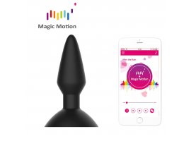 Анальная вибропробка Magic Motion «Equinox» с управлением через смартфон, черная, Ø 3,5 см