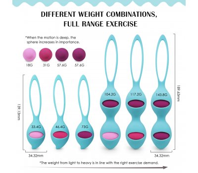 Набор вагинальных шариков WINYI «STELLA» различного веса, Ø 3,4 см