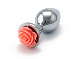 Серебристая пробка с розовой розой M, Ø 3,3 см Серебристая пробка с розовой розой M, Ø 3,3 см