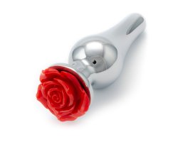 Серебристая пробка с красной розой S, Ø 3,2 см, 10,2 см Серебристая пробка с красной розой S, Ø 3,2 см, 10,2 см