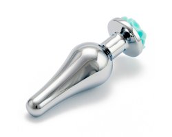 Серебристая пробка с бирюзовой розой S, Ø 3,2 см, 10,2 см-foto2