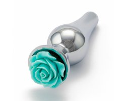 Серебристая пробка с бирюзовой розой S, Ø 3,2 см, 10,2 см Серебристая пробка с бирюзовой розой S, Ø 3,2 см, 10,2 см