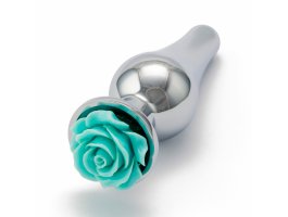 Серебристая пробка с бирюзовой розой S, Ø 3,2 см, 10,2 см Серебристая пробка с бирюзовой розой S, Ø 3,2 см, 10,2 см