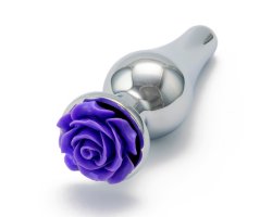 Серебристая пробка с фиолетовой розой S, Ø 3,2 см, 10,2 см Серебристая пробка с фиолетовой розой S, Ø 3,2 см, 10,2 см