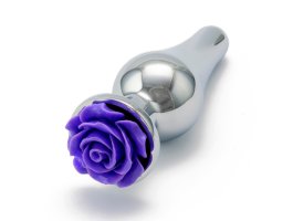 Серебристая пробка с фиолетовой розой S, Ø 3,2 см, 10,2 см Серебристая пробка с фиолетовой розой S, Ø 3,2 см, 10,2 см