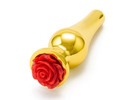 Золотая пробка с красной розой S, Ø 3,2 см, 10,2 см Золотая пробка с красной розой S, Ø 3,2 см, 10,2 см