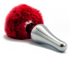 Пробка с малиновым хвостиком кролика Silver L, Ø 3,8 см-foto2
