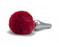 Пробка с малиновым хвостиком кролика Silver L, Ø 3,8 см-foto3