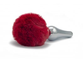 Пробка с малиновым хвостиком кролика Silver L, Ø 3,8 см-foto3