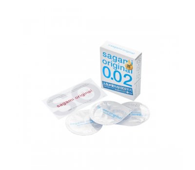Полиуретановые презервативы Sagami Original 0,02 Extra Lub № 3