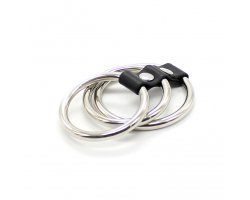 Хомут на пенис с тремя металлическими кольцами-foto2