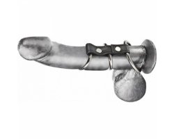 Хомут на пенис с тремя металлическими кольцами-foto3