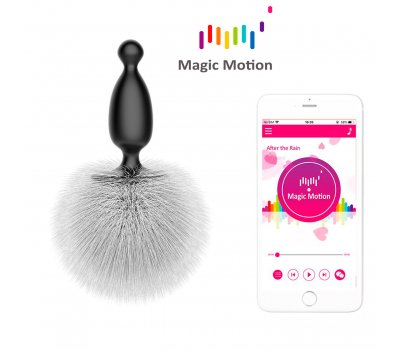 Анальная смарт-пробка со съемным хвостиком Magic Motion «Bunny» с управлением через смартфон, Ø 2,9 см