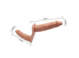 Двусторонний страпон на трусиках, телесный-foto5