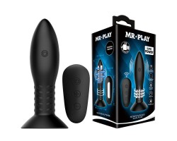 Анальная пробка «Mr.Play» с вибрацией и ротацией с беспроводным управлением