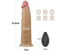 Двухслойный перезаряжаемый ротатор на присоске Platinum Silicone, 22,8 см, Ø 4,9 см-foto12