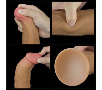 Двухслойный перезаряжаемый ротатор на присоске Platinum Silicone, 22,8 см, Ø 4,9 см